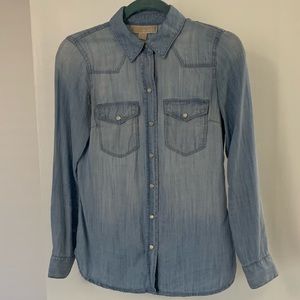 Michael Kors Denim Button Down w/ Pearl Buttons
